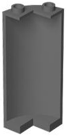 Cylinder Quarter 2 x 2 x 5 (Wall) in Dark Bluish Gray