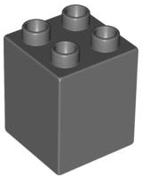 Duplo Brick 2 x 2 x 2 in Dark Bluish Gray