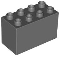 Duplo Brick 2 x 4 x 2 in Dark Bluish Gray