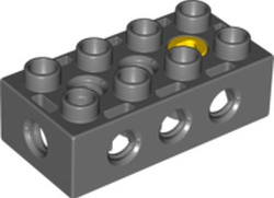 Duplo Toolo Brick 2 x 4 with Holes on Sides and Top and 1 Screw in Top in Dark Bluish Gray