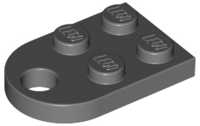 Plate Special 3 x 2 with Rounded End, Hole in Dark Bluish Gray