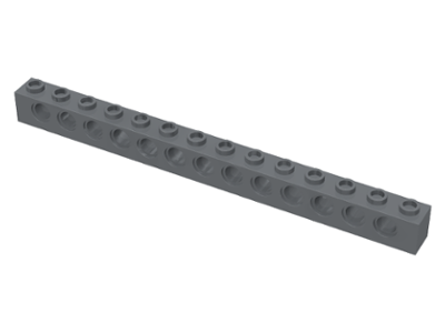 Technic Brick 1 x 14 [13 Pin Holes] in Dark Bluish Gray