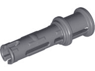Technic Pin Long with Friction Ridges Lengthwise and Stop Bush [3 Lateral Holes, Big Pin Hole] in Dark Bluish Gray