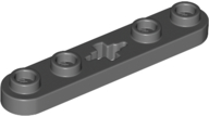 Technic Plate 1 x 5 with Smooth Ends, 4 Studs and Centre Axle Hole in Dark Bluish Gray