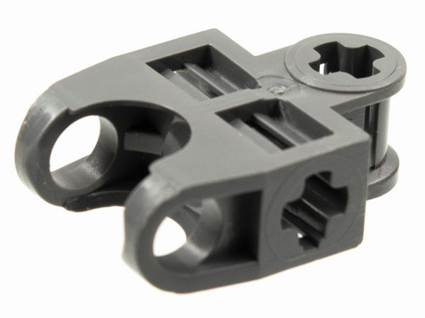 Technic Axle Connector 2 x 3 with Ball Socket, Open Sides in Dark Bluish Gray