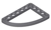 Technic Beam 5 x 7 L-Shape with Quarter Ellipse Thin in Dark Bluish Gray