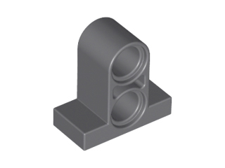 Technic Pin Connector Plate 1 x 2 x 1 2/3 [Two Holes On Top] in Dark Bluish Gray