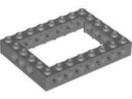 Technic Brick 6 x 8 with 4 x 6 Opening in Dark Bluish Gray