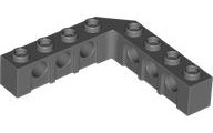 Technic Brick 5 x 5 Right Angle (1 x 4 - 1 x 4) in Dark Bluish Gray