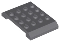Brick Sloped 4 x 6 x 2/3 Double in Dark Bluish Gray