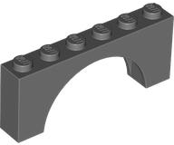 Brick Arch 1 x 6 x 2 - Thick Top with Reinforced Underside in Dark Bluish Gray