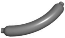 Food Hot Dog / Sausage in Dark Bluish Gray