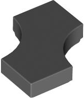 Tile Special 2 x 2 with 2 Quarter Round Cutouts in Dark Bluish Gray