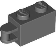 Brick Special 1 x 2 with Vertical Closed Handle on Edge in Dark Bluish Gray