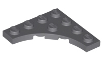 Plate Special 4 x 4 with 3 x 3 Quarter Round Cutout in Dark Bluish Gray