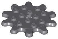 Plate Special 4 x 4 Splat Gear, 10 Teeth in Dark Bluish Gray