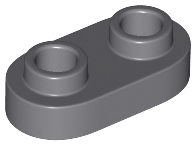 Plate Special 1 x 2 Rounded with 2 Open Studs in Dark Bluish Gray