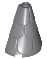 Tower Roof 2 x 4 x 4 Half Cone Shaped with Roof Tiles in Dark Bluish Gray