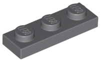 Plate 1 x 3 in Dark Bluish Gray