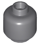 Minifig Head [Plain] [Hollow Stud] in Dark Bluish Gray