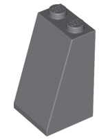 Brick Sloped 75° 2 x 2 x 3 [Solid Studs] in Dark Bluish Gray