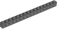 Technic Brick 1 x 16 [15 Pin Holes] in Dark Bluish Gray