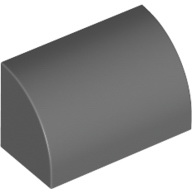 Brick Curved 1 x 2 x 1 No Studs in Dark Bluish Gray