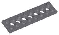 Technic Plate 2 x 8 [7 Holes] in Dark Bluish Gray