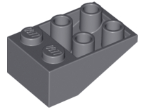 Brick Sloped Inverted 33° 3 x 2, No Connections between Studs, Ovoid Bottom Pin in Dark Bluish Gray