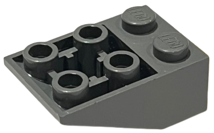 Brick Sloped Inverted 33° 3 x 2, Connections between Studs, Ovoid Bottom Pin in Dark Bluish Gray