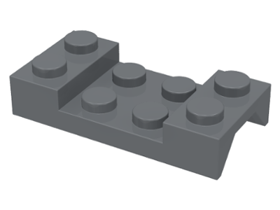 Wheel Arch, Mudguard 2 x 4 Studded in Dark Bluish Gray