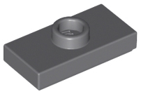 Plate Special 1 x 2 with 1 Stud with Groove (Jumper) in Dark Bluish Gray