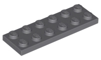 Plate 2 x 6 in Dark Bluish Gray