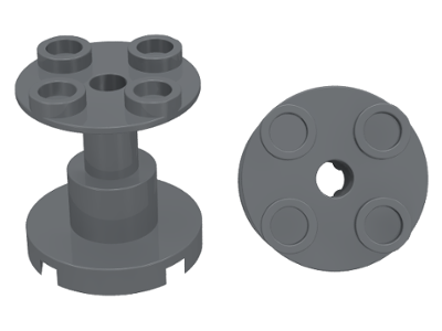 Support Round 2 x 2 x 2 Stand with Reach-Through Center Hole in Dark Bluish Gray