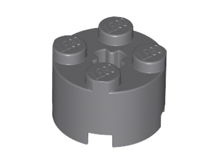 Brick Round 2 x 2 with Axle Hole in Dark Bluish Gray