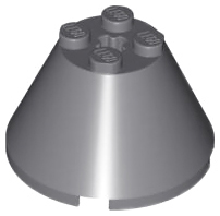 Cone 4 x 4 x 2, Axle Hole [Plain] in Dark Bluish Gray