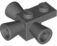 Brick Special 1 x 1 with 3 Speakers / Loudspeakers / Space Positioning Rockets in Dark Bluish Gray