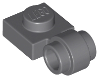 Plate Special 1 x 1 with Clip Light, Bar Hole [Thick Ring] in Dark Bluish Gray