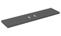 Vehicle Base, Train 6 x 28 with Two 1 x 2 Openings [3 Round Holes Each End] in Dark Bluish Gray