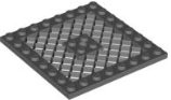 Plate Special 8 x 8 with Grille [No Hole in Center] in Dark Bluish Gray