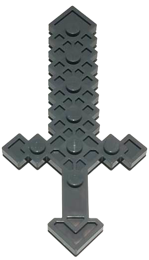 Large Figure Weapon Sword, Pixelated in Dark Bluish Gray