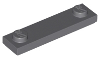Plate Special 1 x 4 with 2 Studs with Groove [New Underside] in Dark Bluish Gray