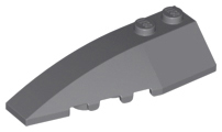 Brick Wedged, Curved 6 x 2 Left, Inner Ridges in Dark Bluish Gray