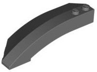Brick Wedged, Curved 8 x 3 x 2 Open Right in Dark Bluish Gray