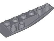 Brick Wedged, Curved Inverted 6 x 2 Right in Dark Bluish Gray