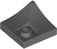 Plate Special 2 x 2 with Double Inverted Curve, 1 Stud in Dark Bluish Gray