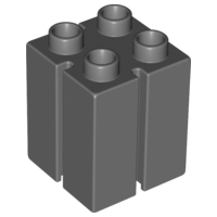 Duplo Brick 2 x 2 x 2 with Vertical Grooves in Dark Bluish Gray