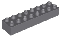 Duplo Brick 2 x 8 in Dark Bluish Gray