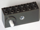 Windup Motor 2 x 6 x 2 1/3 with Raised Shaft Base - Long Axle in Dark Bluish Gray