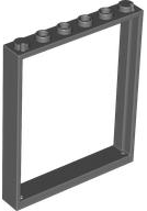 Door Frame 1 x 6 x 6 in Dark Bluish Gray